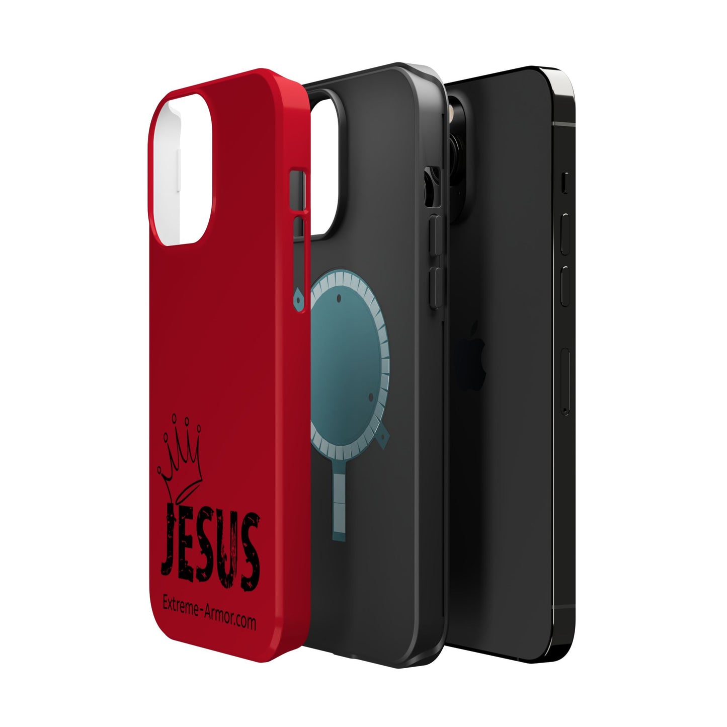 I-phone Magnetic Case (King Jesus) Red