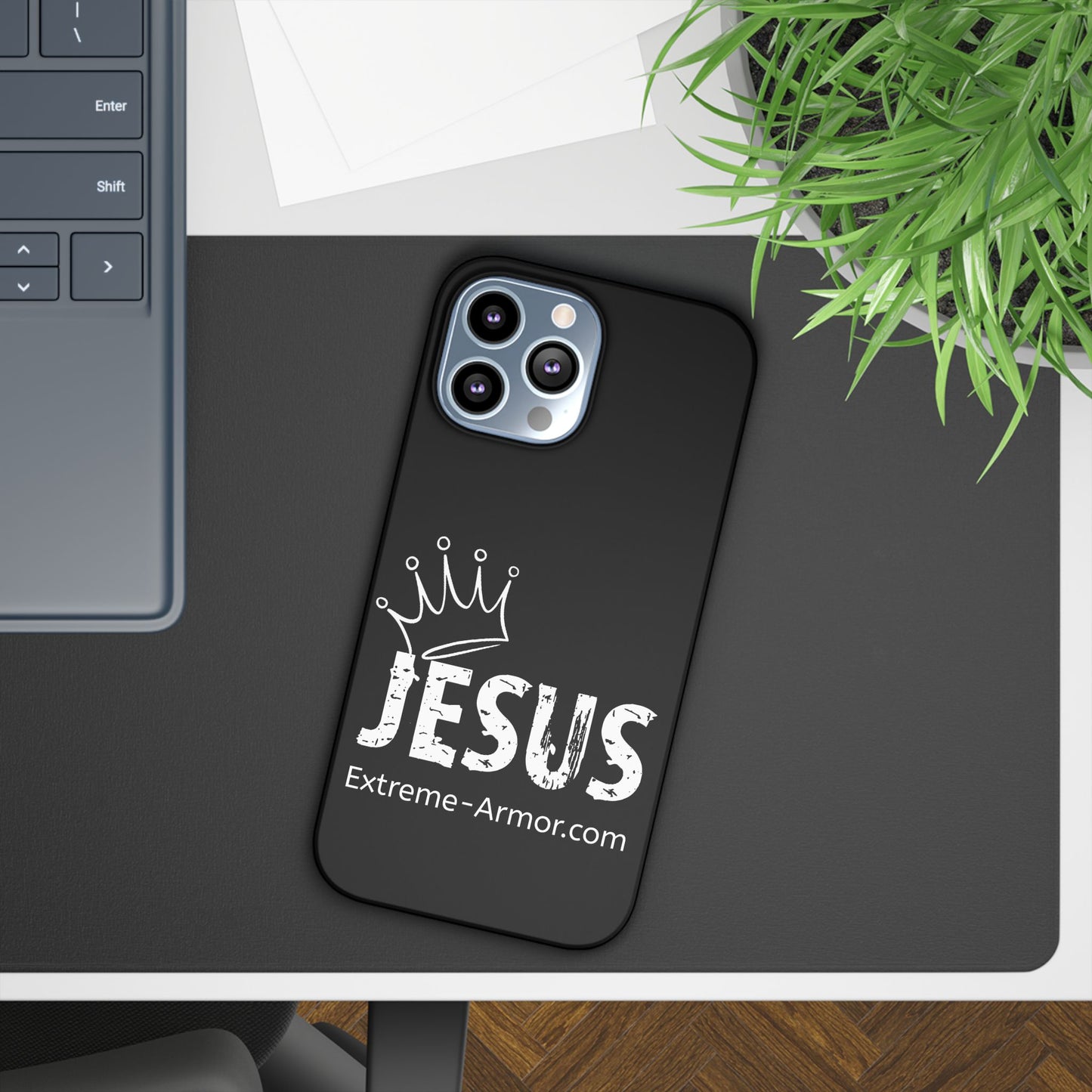 King Jesus Black Slim phone Cases