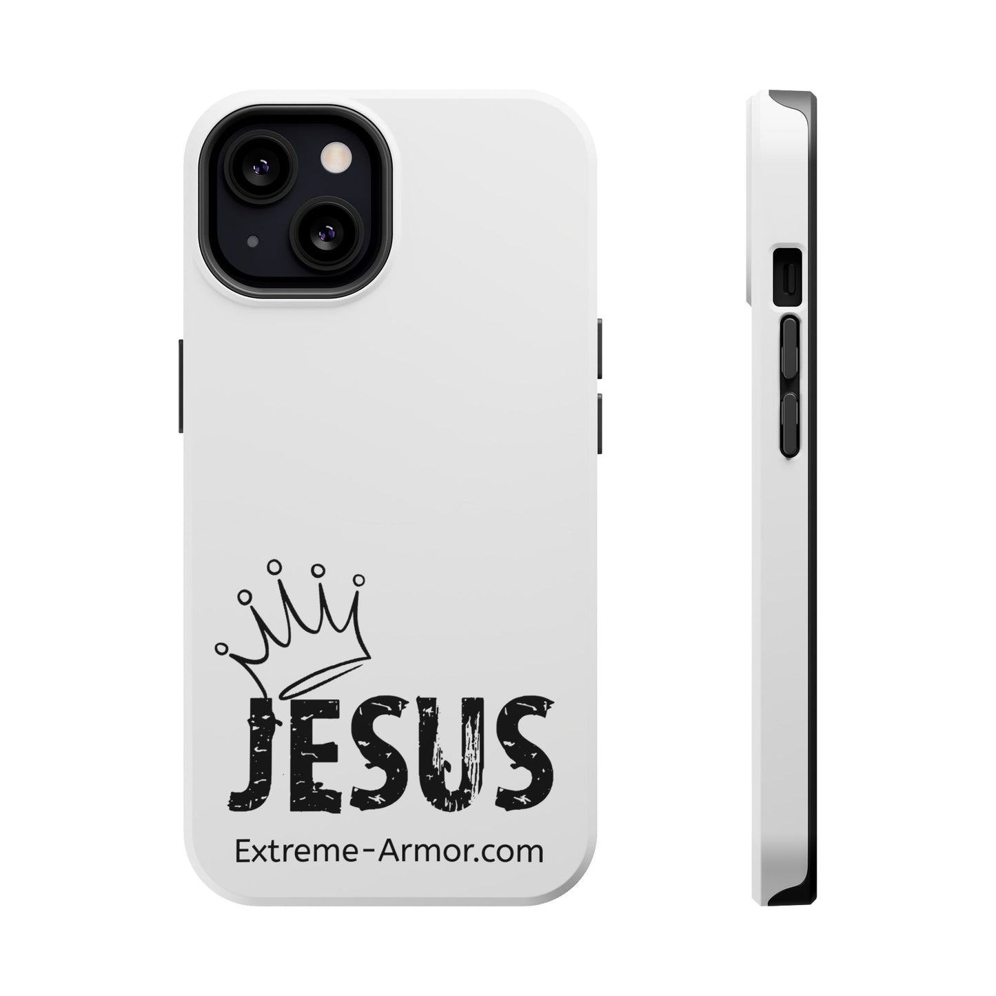 I-phone Magnetic Case (King Jesus) White