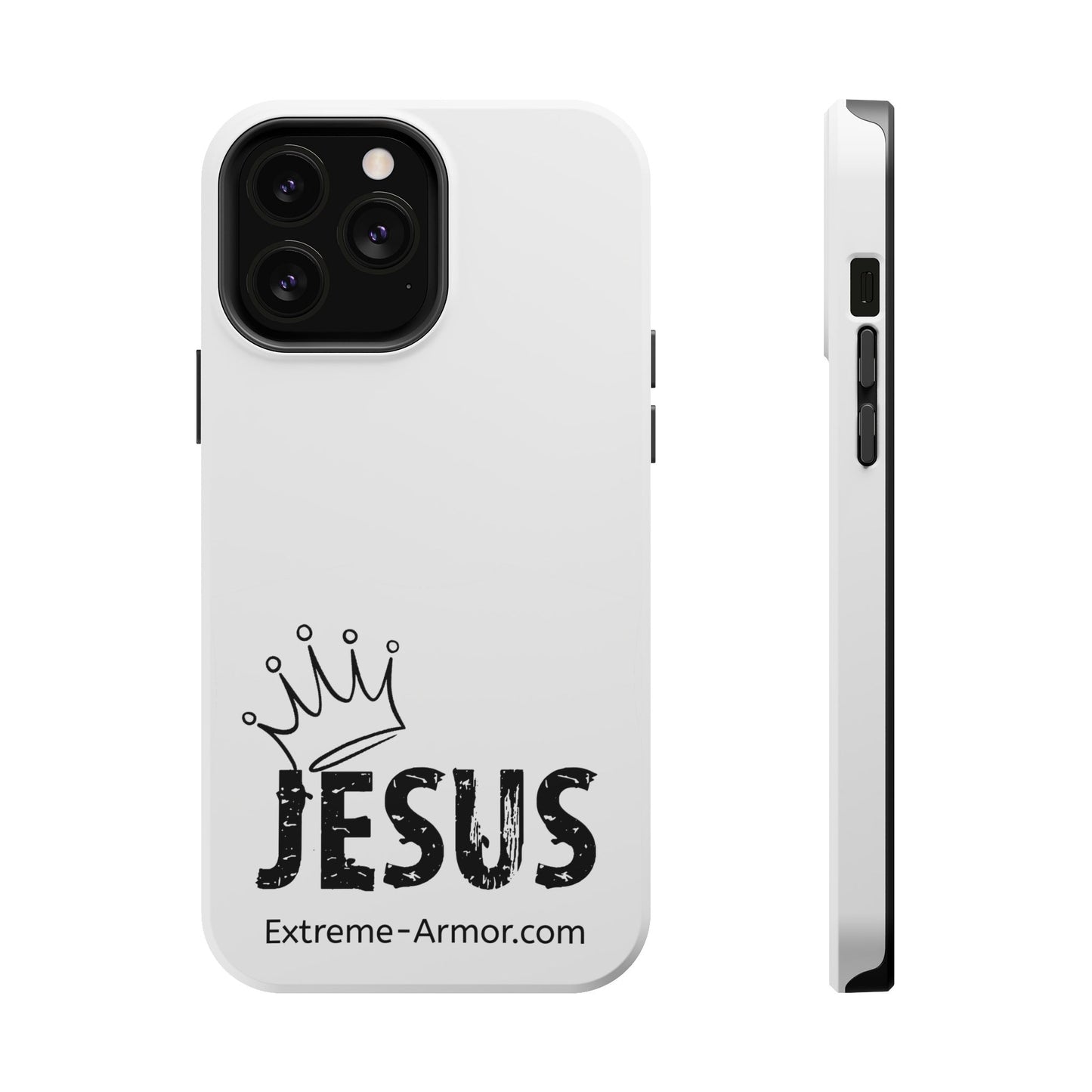 I-phone Magnetic Case (King Jesus) White