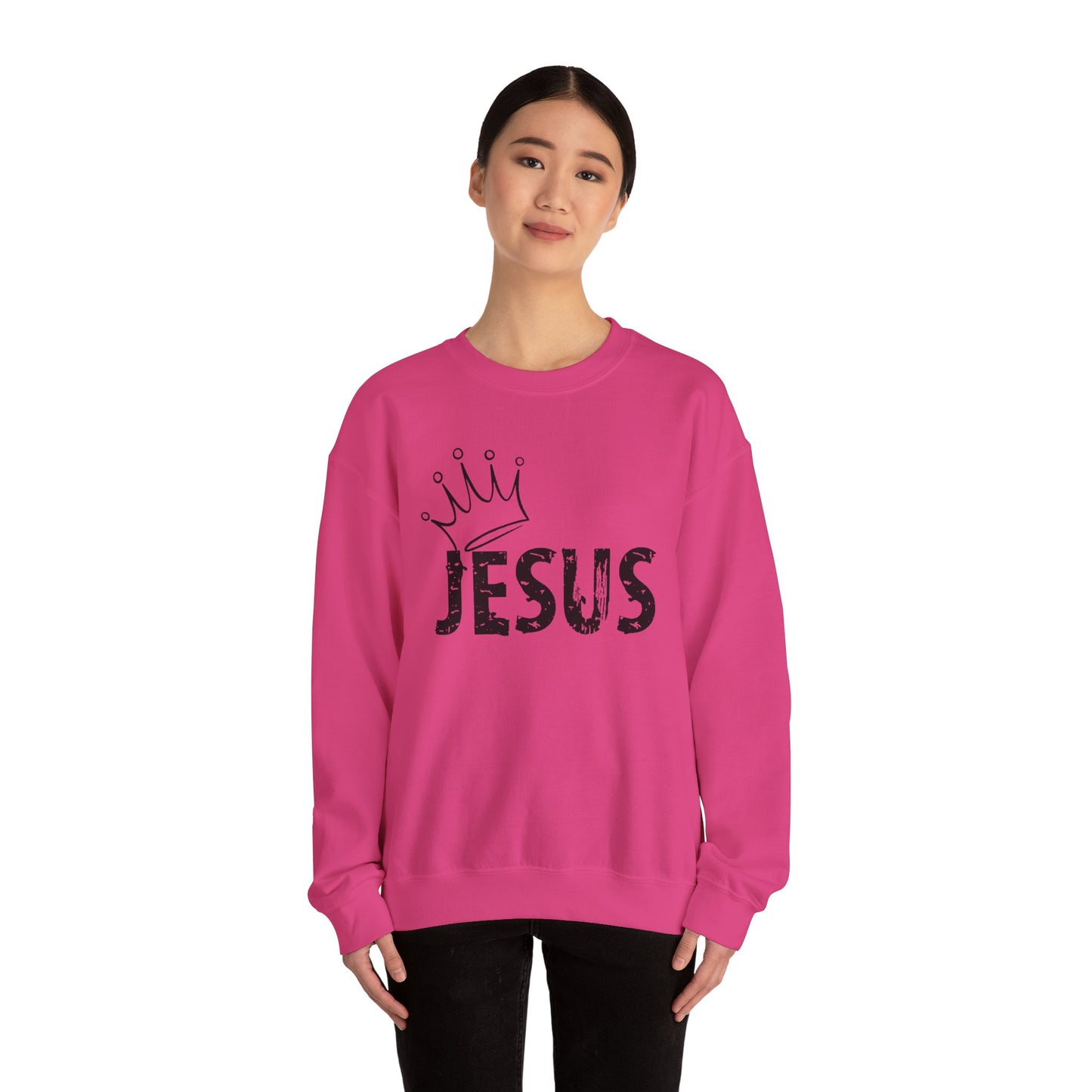 Christian Sweatshirt, Religious Jumper, King Jesus Long Sleeve Shirt, Christian Apparel, Faith Crewneck Pullover