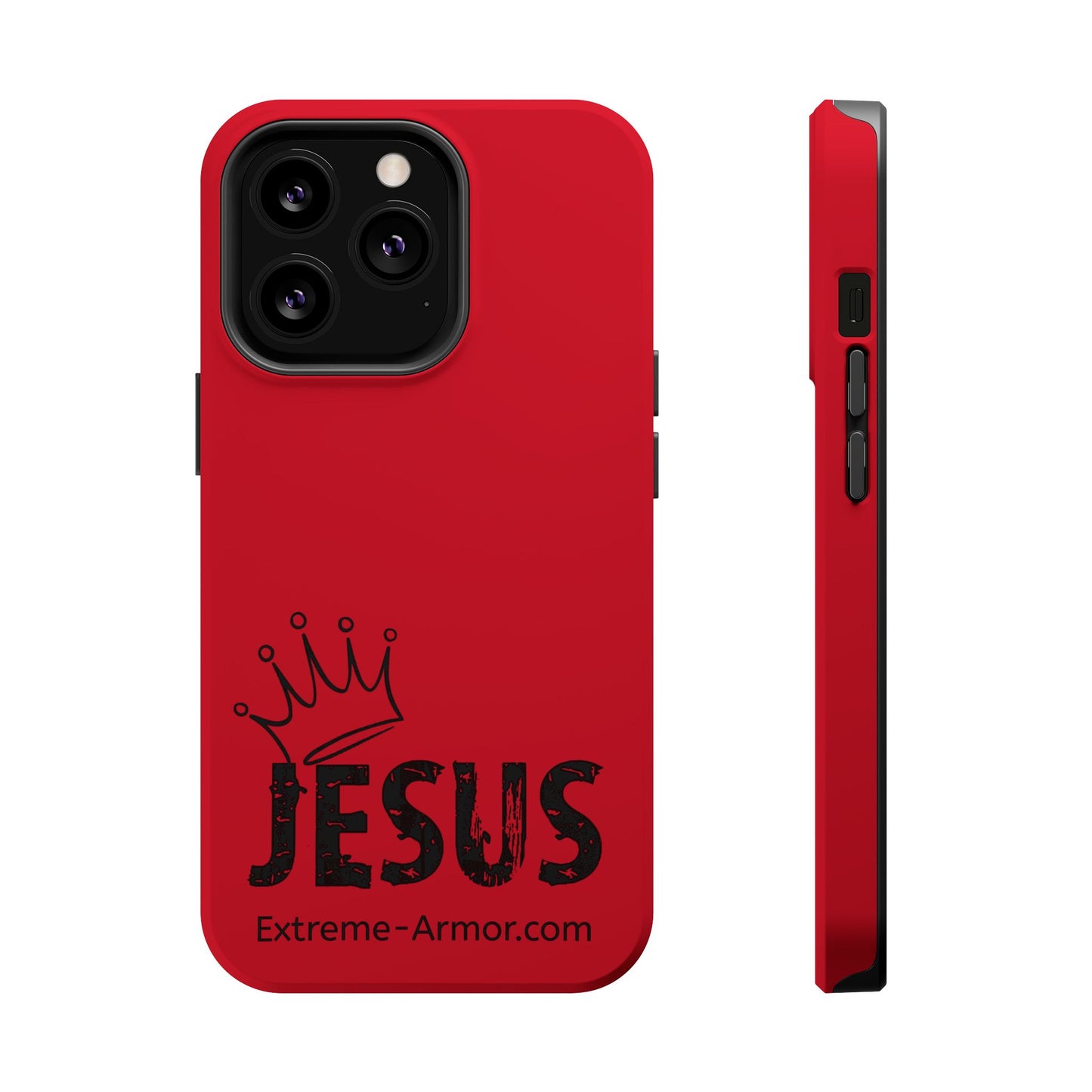 I-phone Magnetic Case (King Jesus) Red