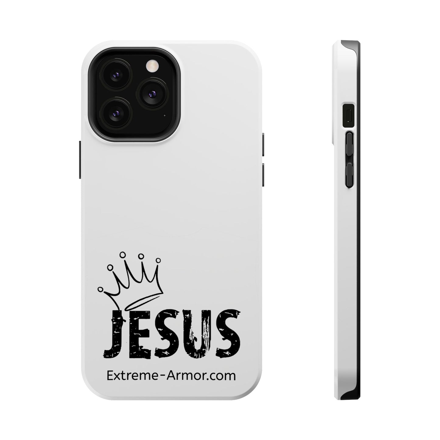 I-phone Magnetic Case (King Jesus) White