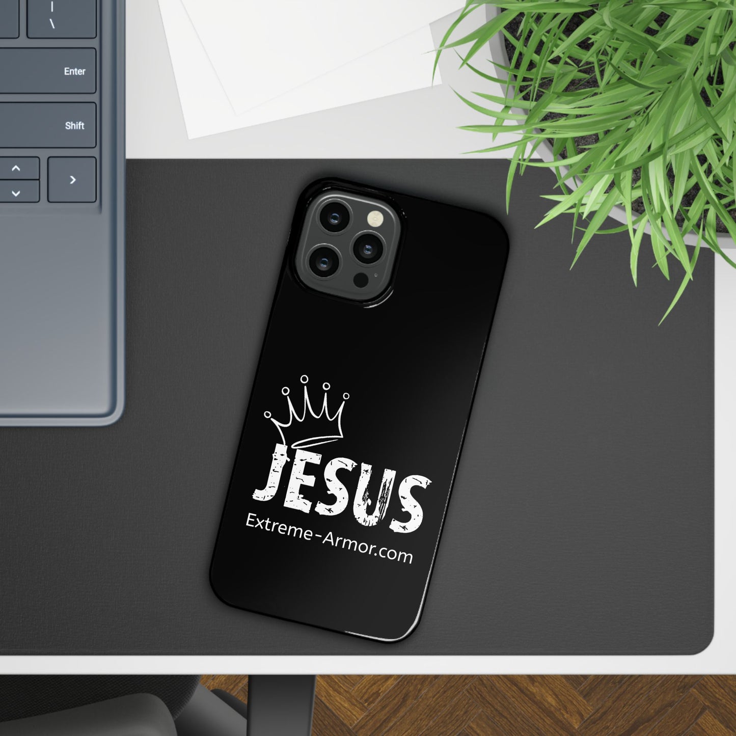 King Jesus Black Slim phone Cases