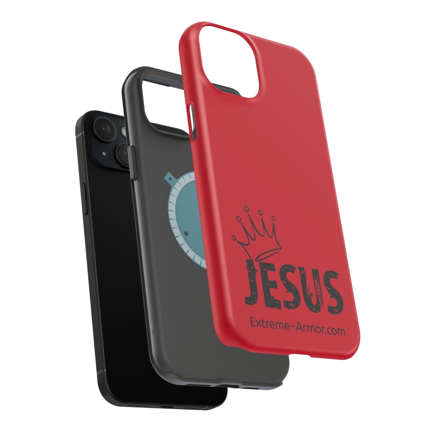 I-phone Magnetic Case (King Jesus) Red