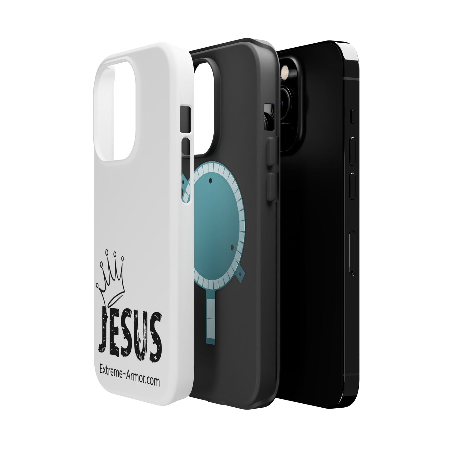 I-phone Magnetic Case (King Jesus) White