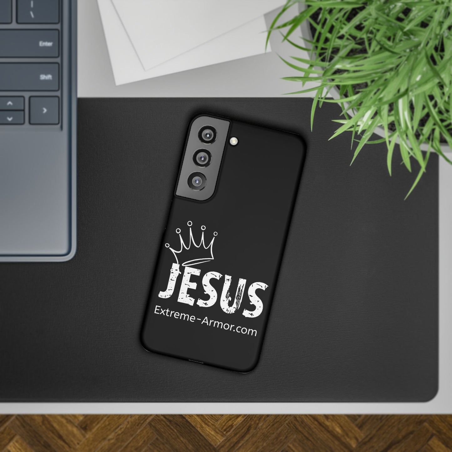 King Jesus Black Slim phone Cases