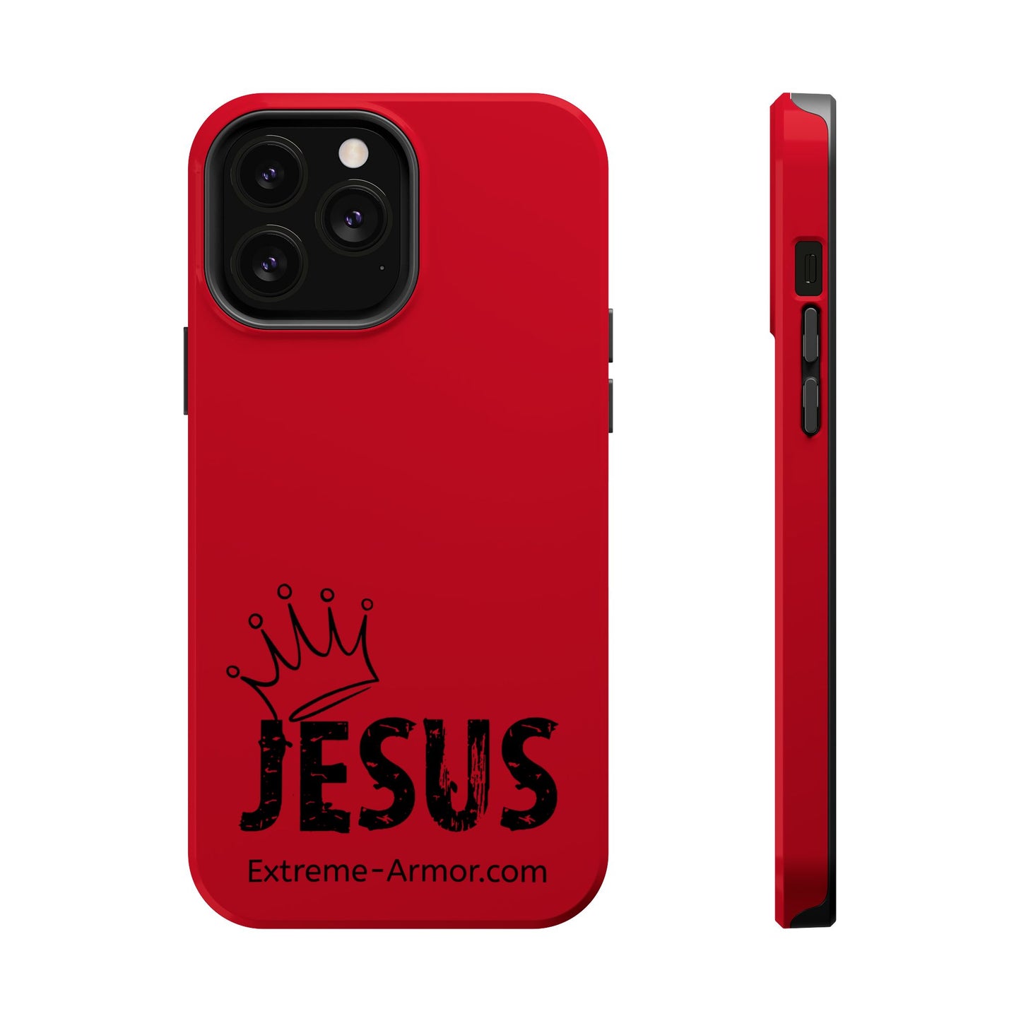 I-phone Magnetic Case (King Jesus) Red