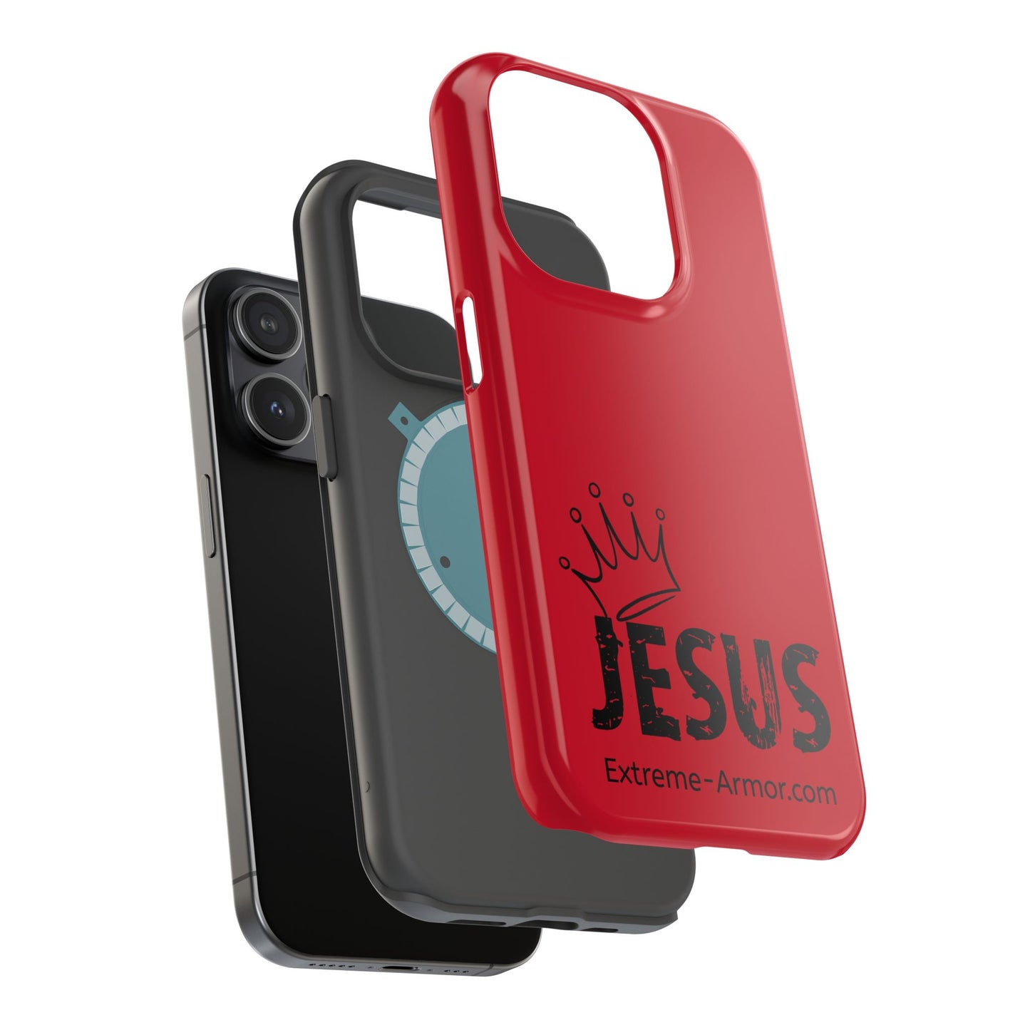 I-phone Magnetic Case (King Jesus) Red