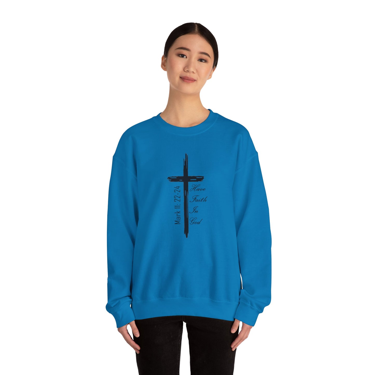 Faith-Inspired Unisex Crewneck Sweatshirt with Inspirational Verse, Christian Apparel, Cozy Sweatshirt, EXTREME ARMOR APPAREL