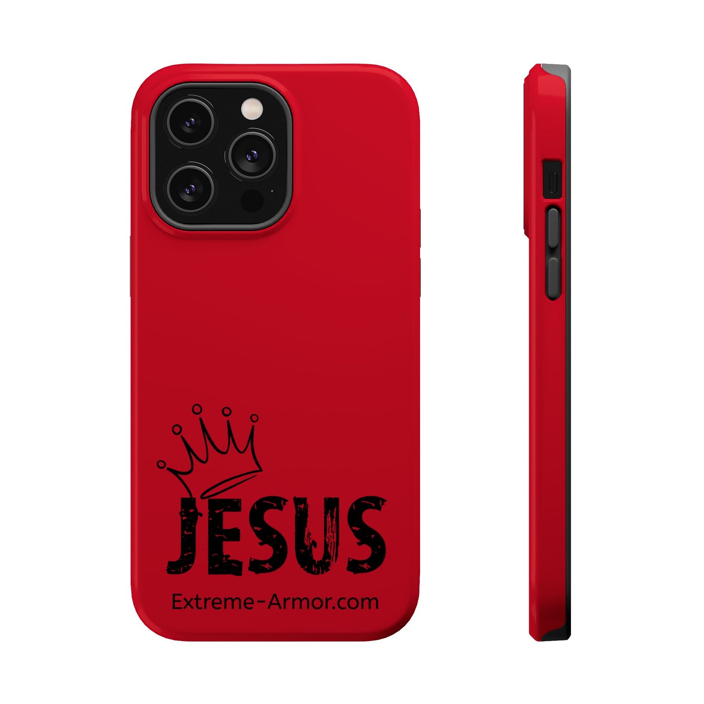 I-phone Magnetic Case (King Jesus) Red