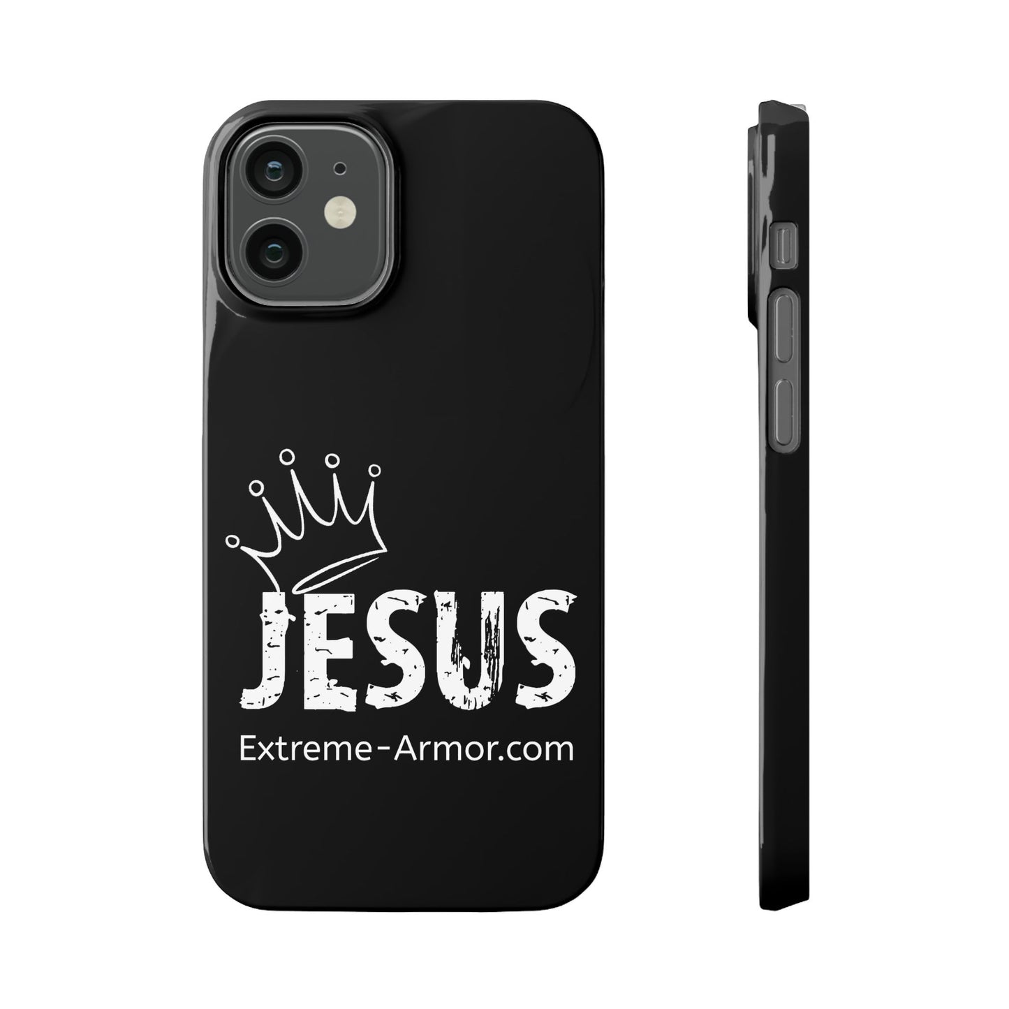 King Jesus Black Slim phone Cases