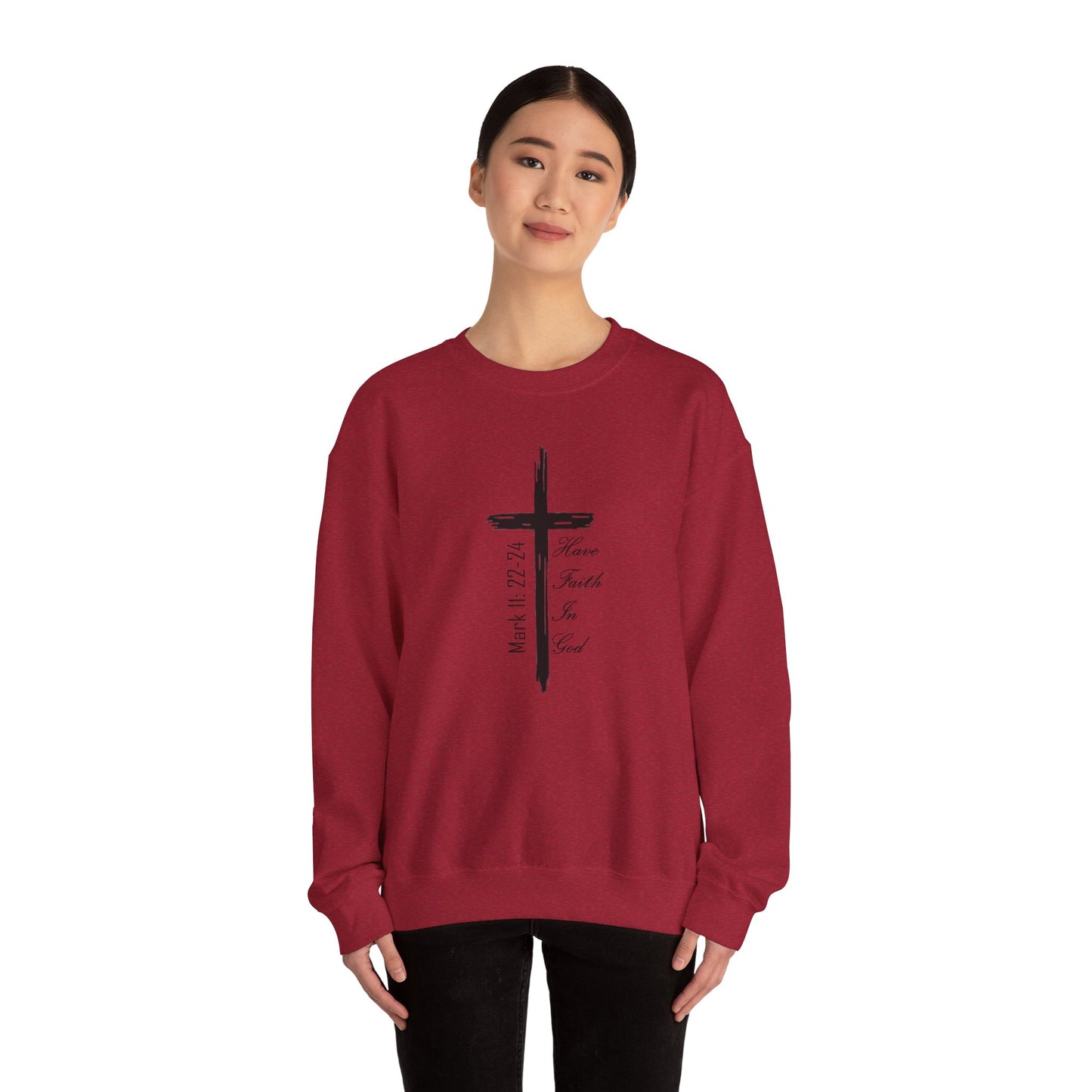 Faith-Inspired Unisex Crewneck Sweatshirt with Inspirational Verse, Christian Apparel, Cozy Sweatshirt, EXTREME ARMOR APPAREL