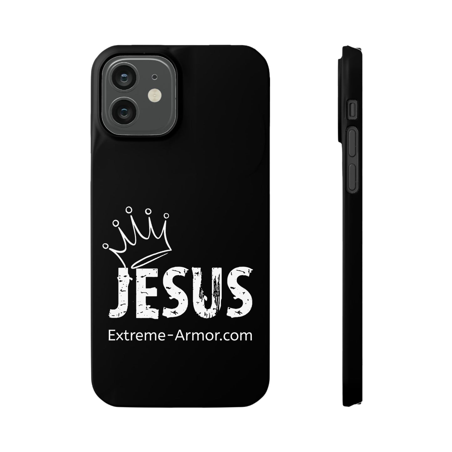 King Jesus Black Slim phone Cases