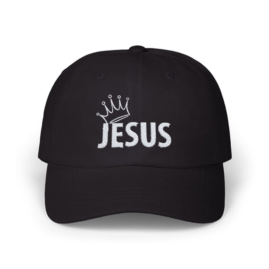 Black, King Jesus Classic Embroidered Cap