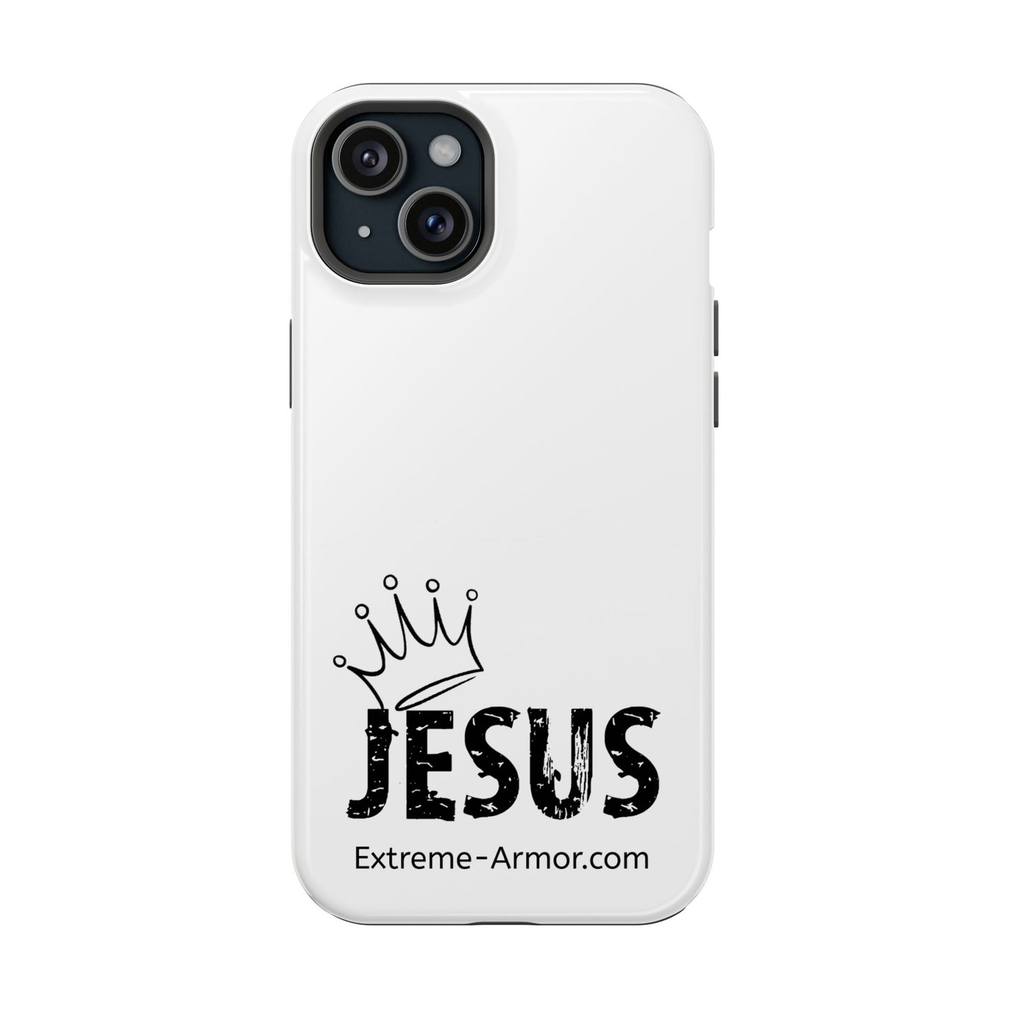 I-phone Magnetic Case (King Jesus) White