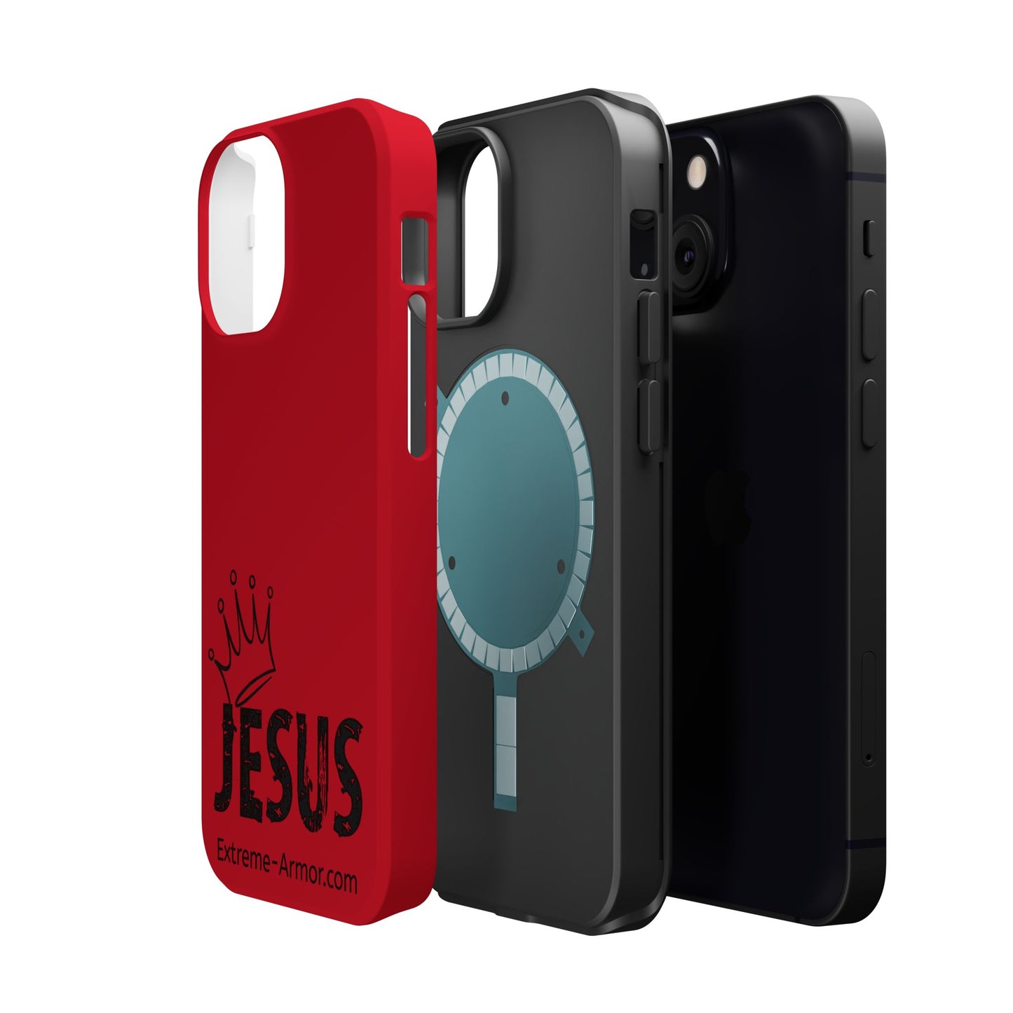 I-phone Magnetic Case (King Jesus) Red