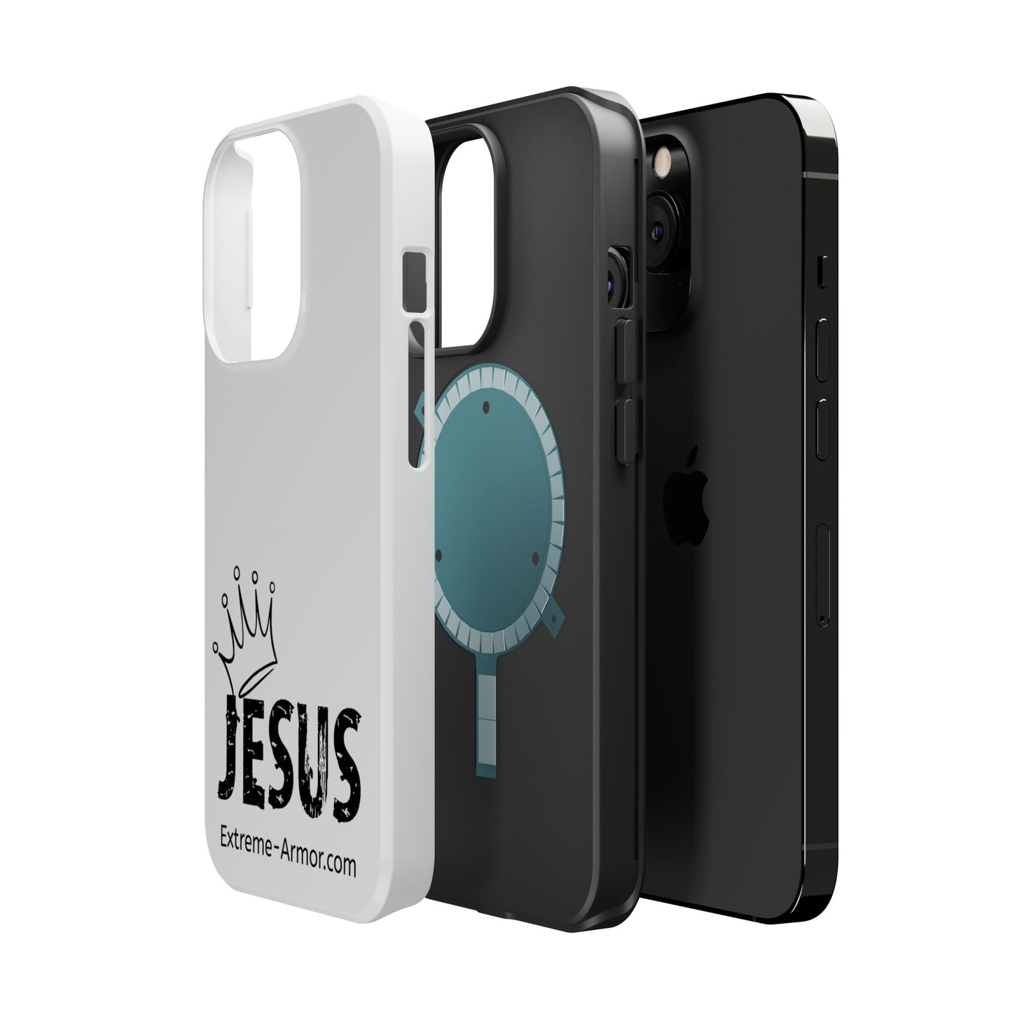 I-phone Magnetic Case (King Jesus) White