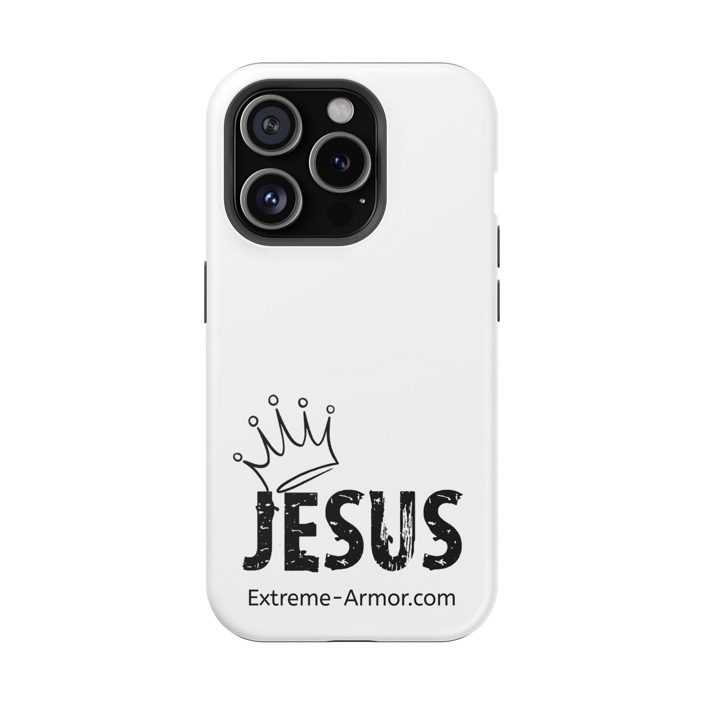 I-phone Magnetic Case (King Jesus) White