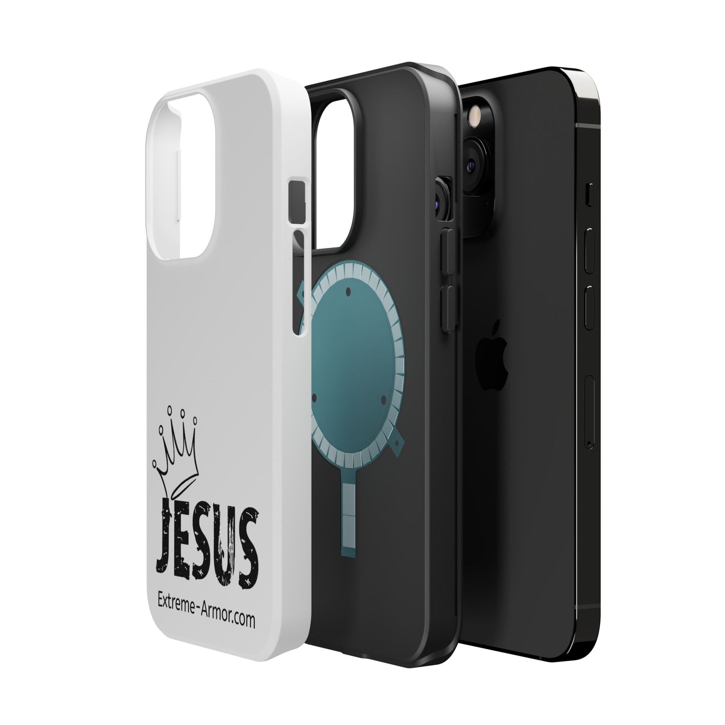 I-phone Magnetic Case (King Jesus) White