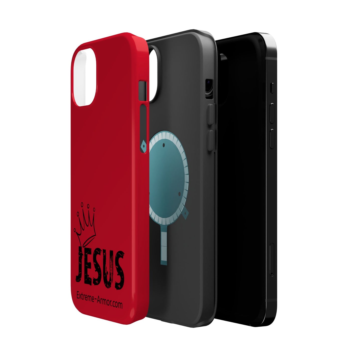 I-phone Magnetic Case (King Jesus) Red