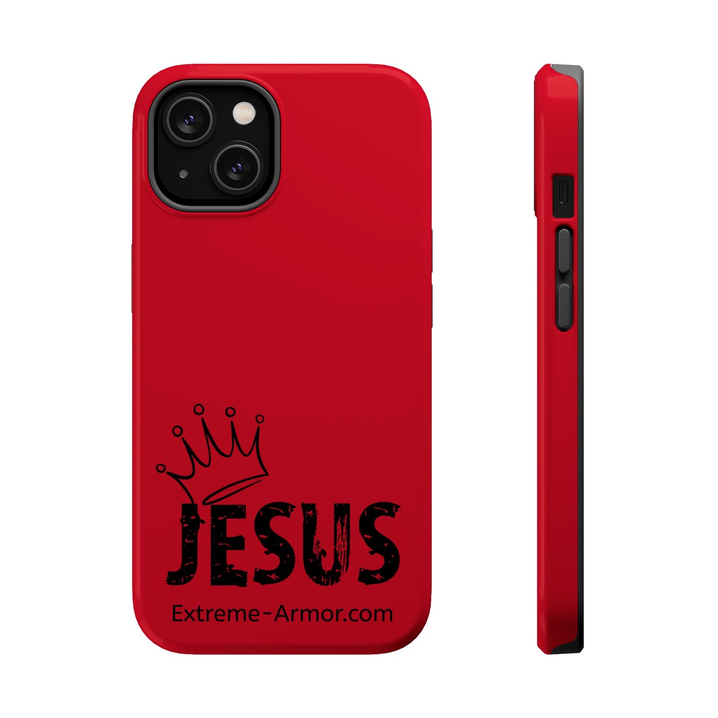 I-phone Magnetic Case (King Jesus) Red