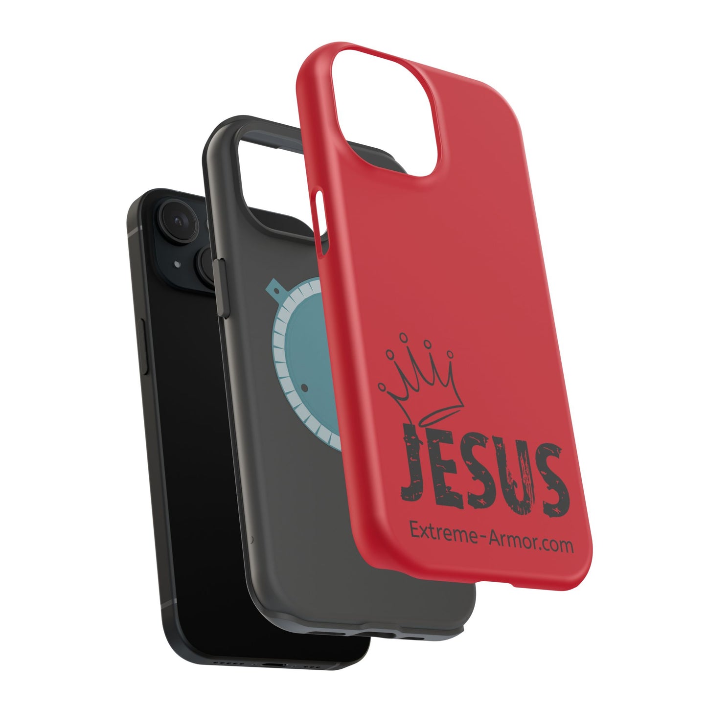 I-phone Magnetic Case (King Jesus) Red