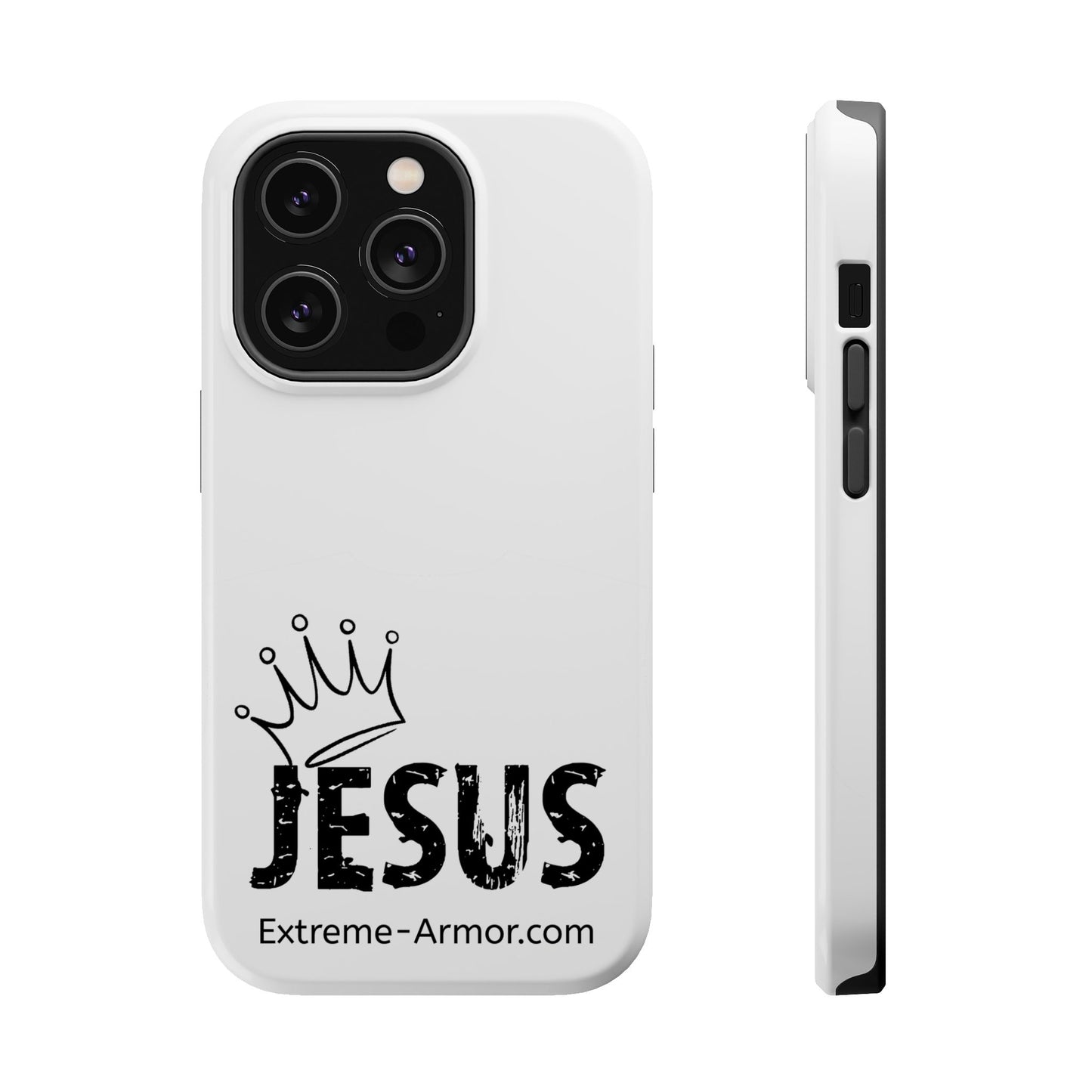 I-phone Magnetic Case (King Jesus) White