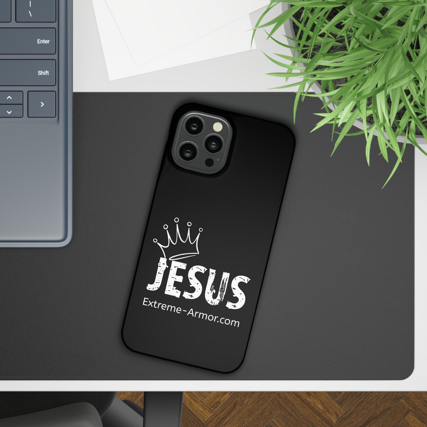 King Jesus Black Slim phone Cases