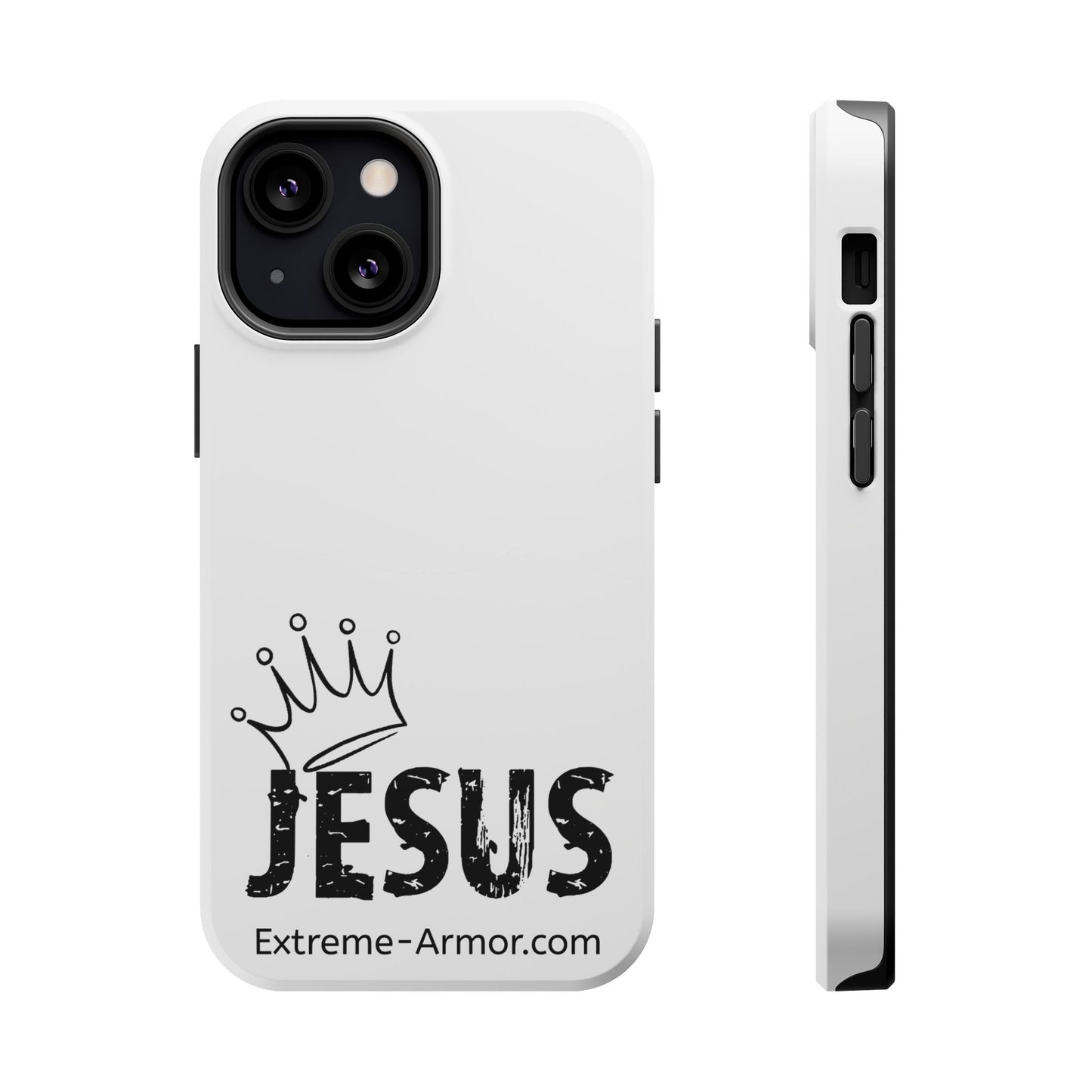 I-phone Magnetic Case (King Jesus) White