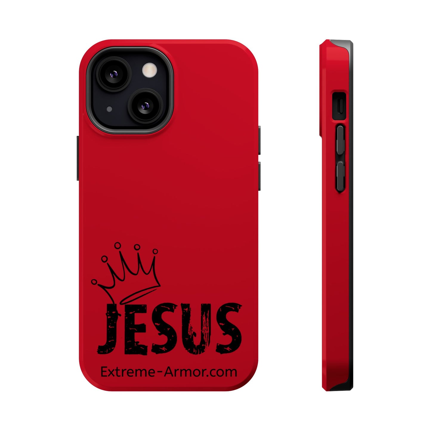 I-phone Magnetic Case (King Jesus) Red