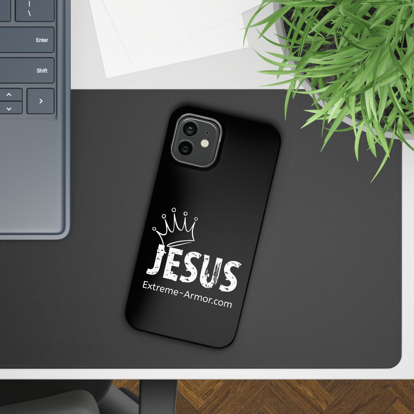 King Jesus Black Slim phone Cases