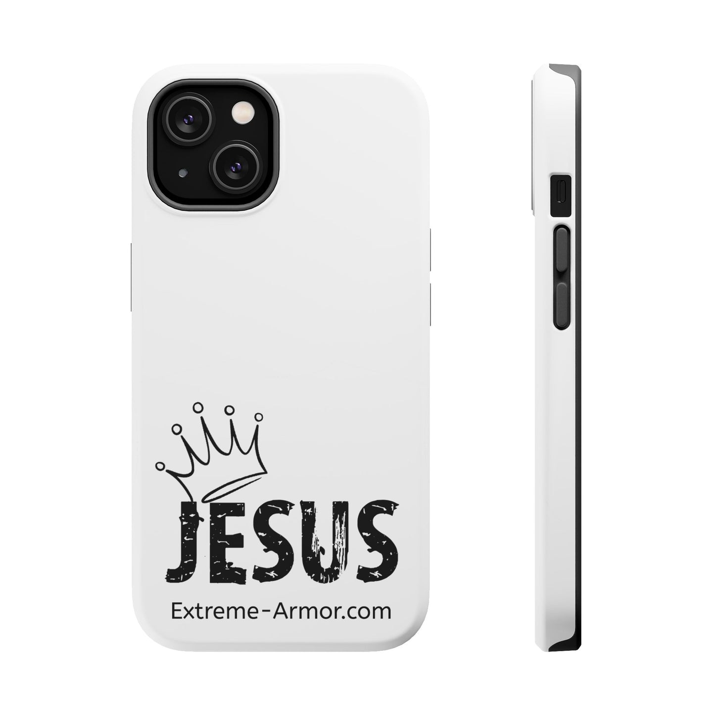 I-phone Magnetic Case (King Jesus) White