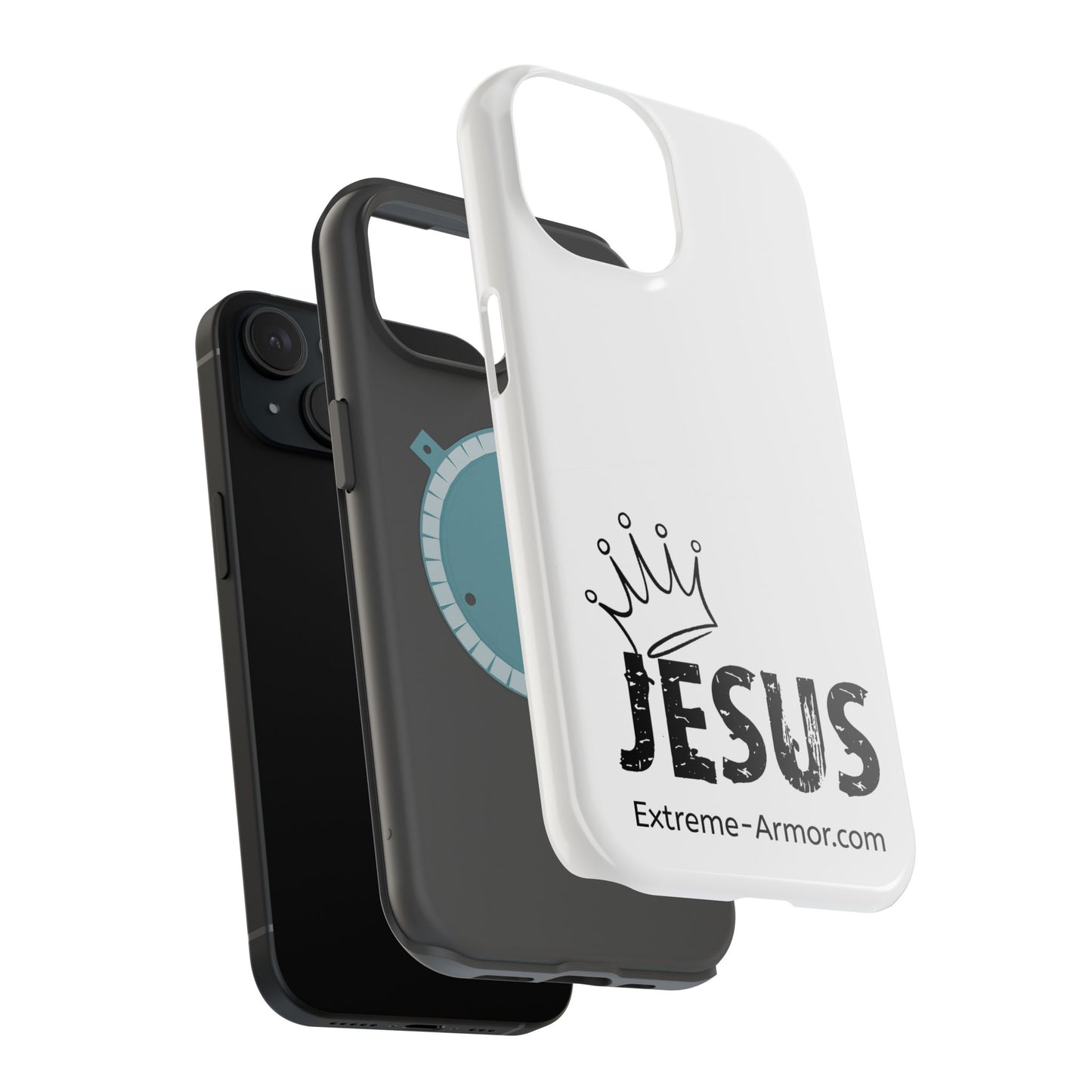 I-phone Magnetic Case (King Jesus) White