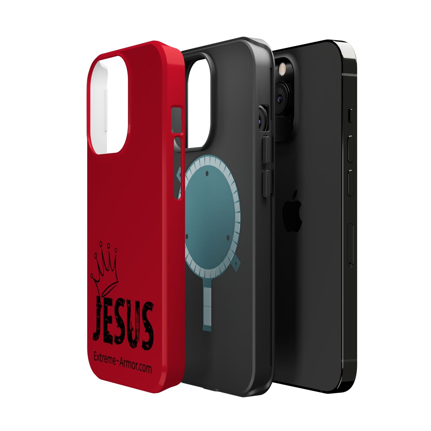 I-phone Magnetic Case (King Jesus) Red