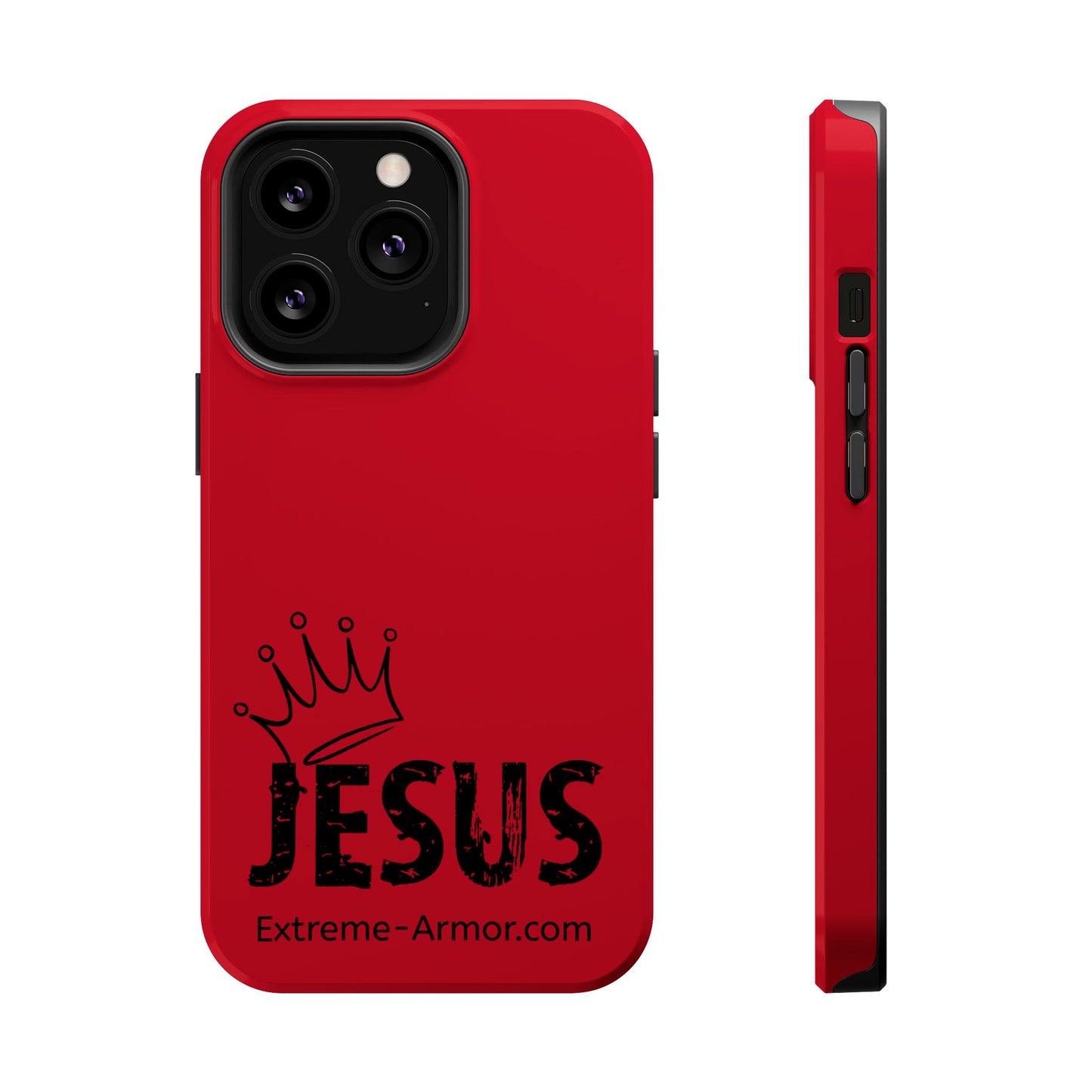 I-phone Magnetic Case (King Jesus) Red