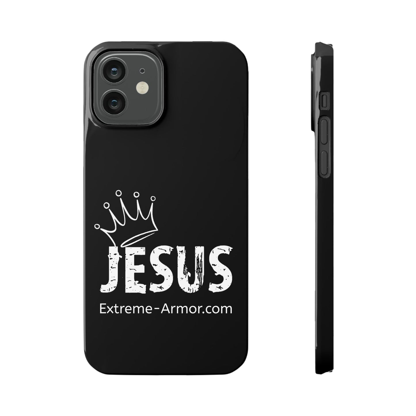 King Jesus Black Slim phone Cases