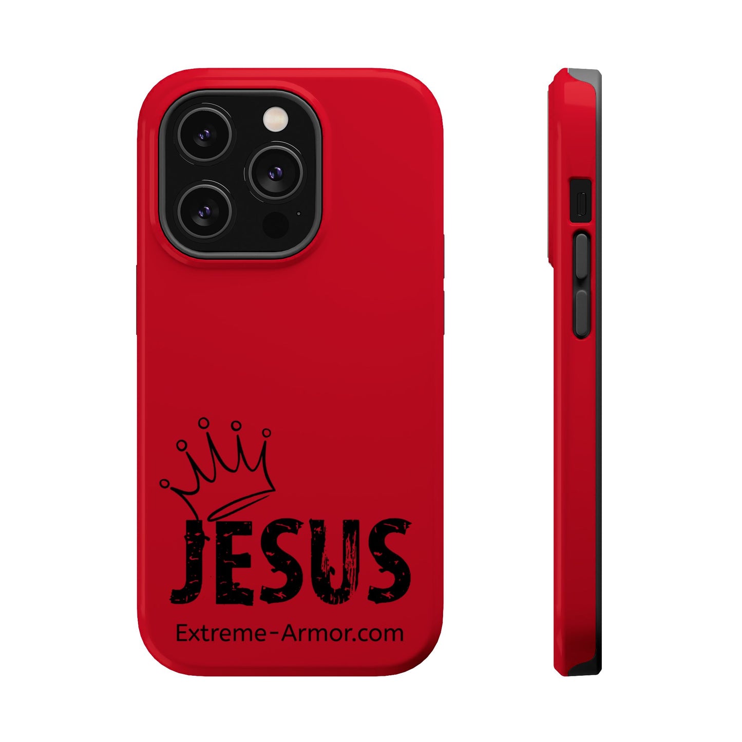 I-phone Magnetic Case (King Jesus) Red