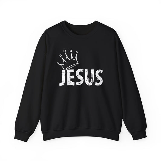 Christian Sweatshirt, Religious Jumper, King Jesus Long Sleeve Shirt, Christian Apparel, Faith Crewneck Pullover