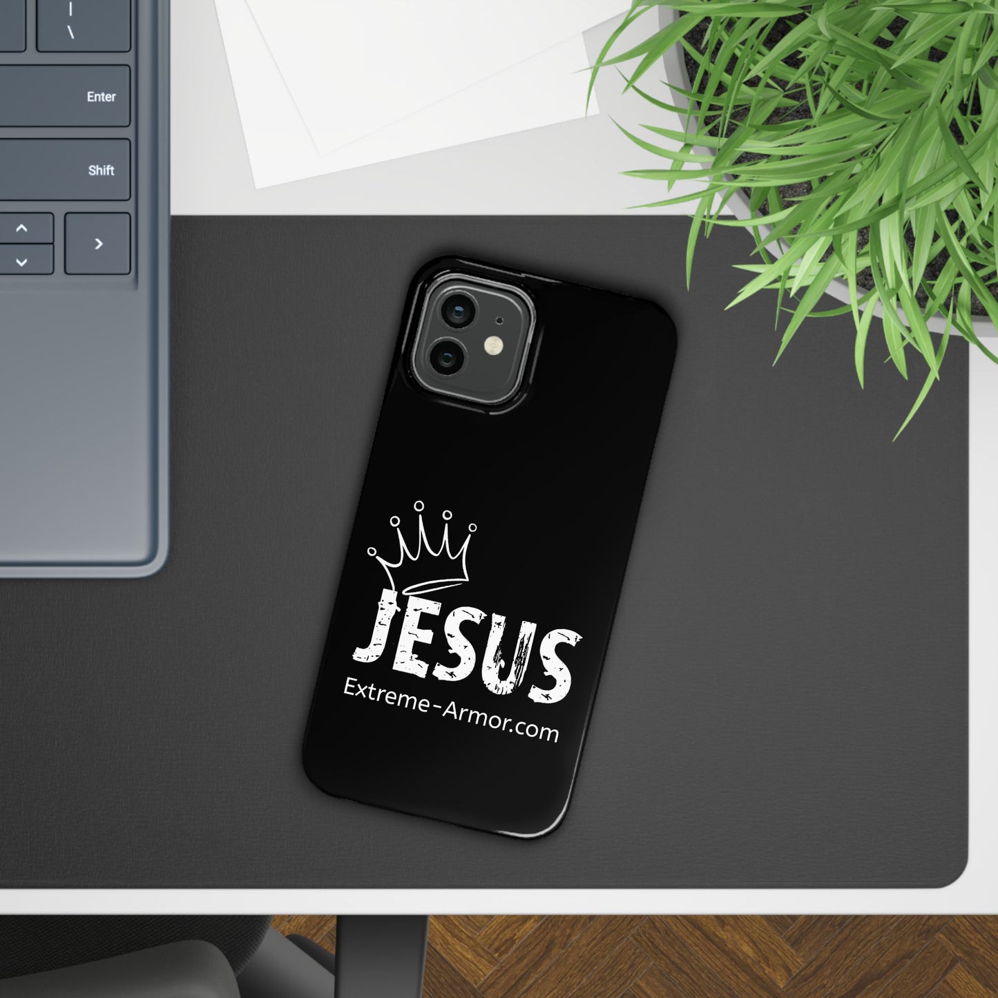 King Jesus Black Slim phone Cases