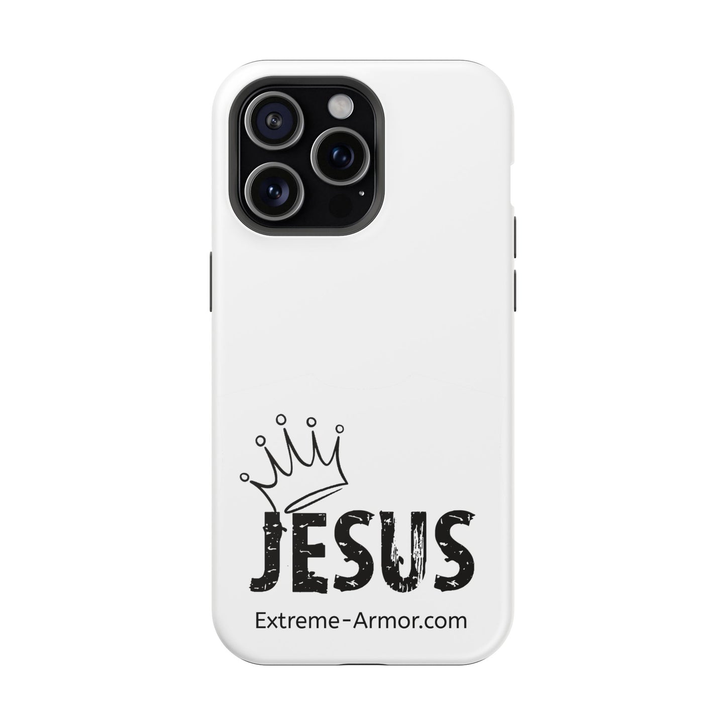 I-phone Magnetic Case (King Jesus) White