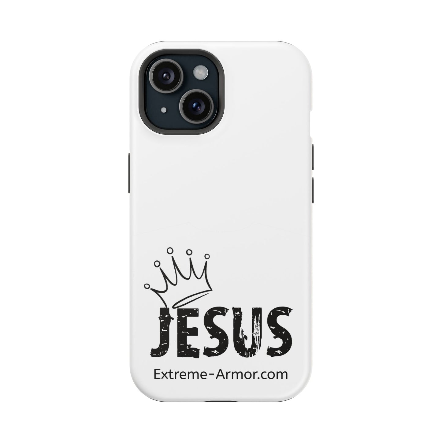 I-phone Magnetic Case (King Jesus) White