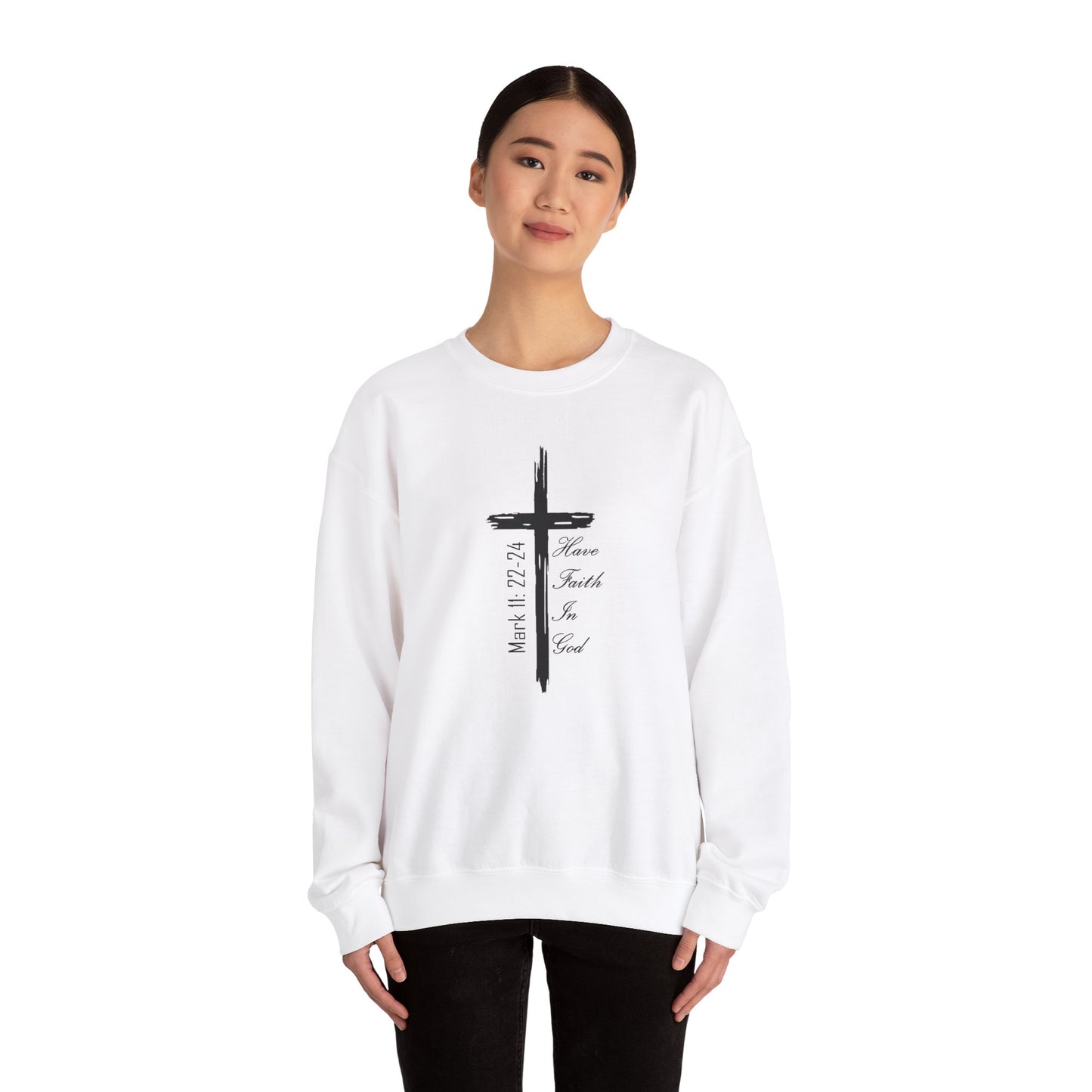 Faith-Inspired Unisex Crewneck Sweatshirt with Inspirational Verse, Christian Apparel, Cozy Sweatshirt, EXTREME ARMOR APPAREL