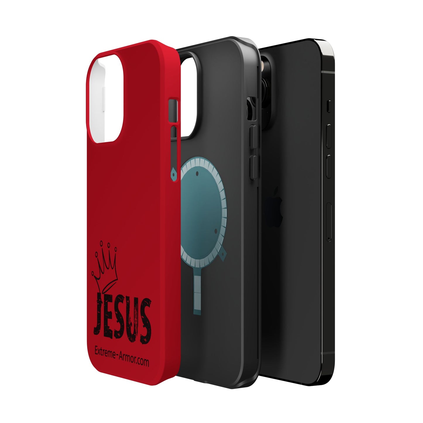 I-phone Magnetic Case (King Jesus) Red