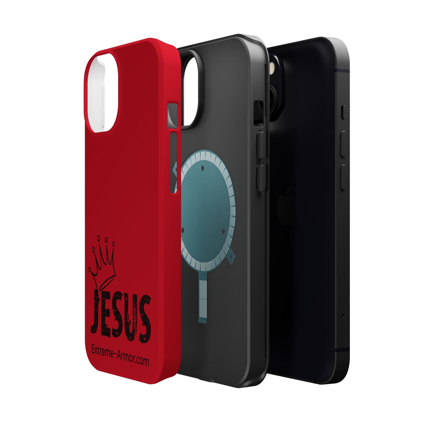 I-phone Magnetic Case (King Jesus) Red