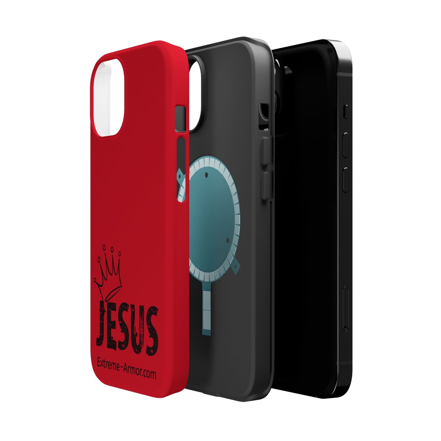 I-phone Magnetic Case (King Jesus) Red