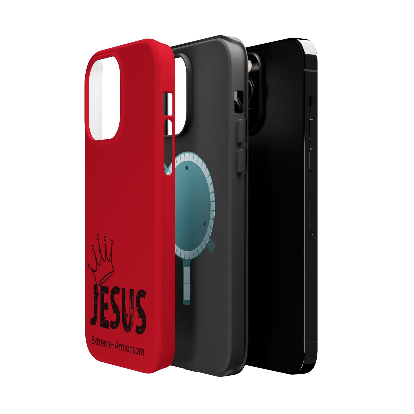 I-phone Magnetic Case (King Jesus) Red