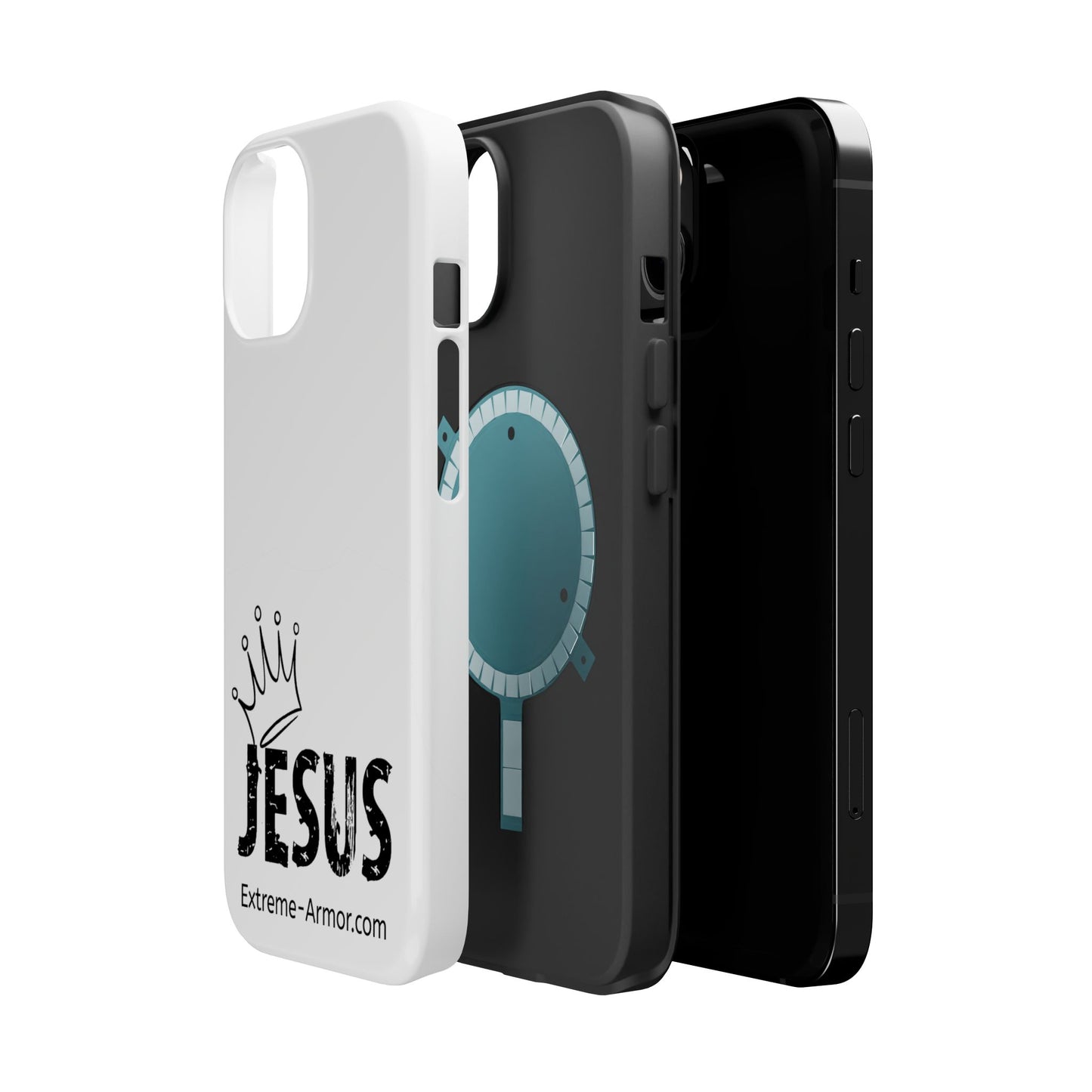 I-phone Magnetic Case (King Jesus) White