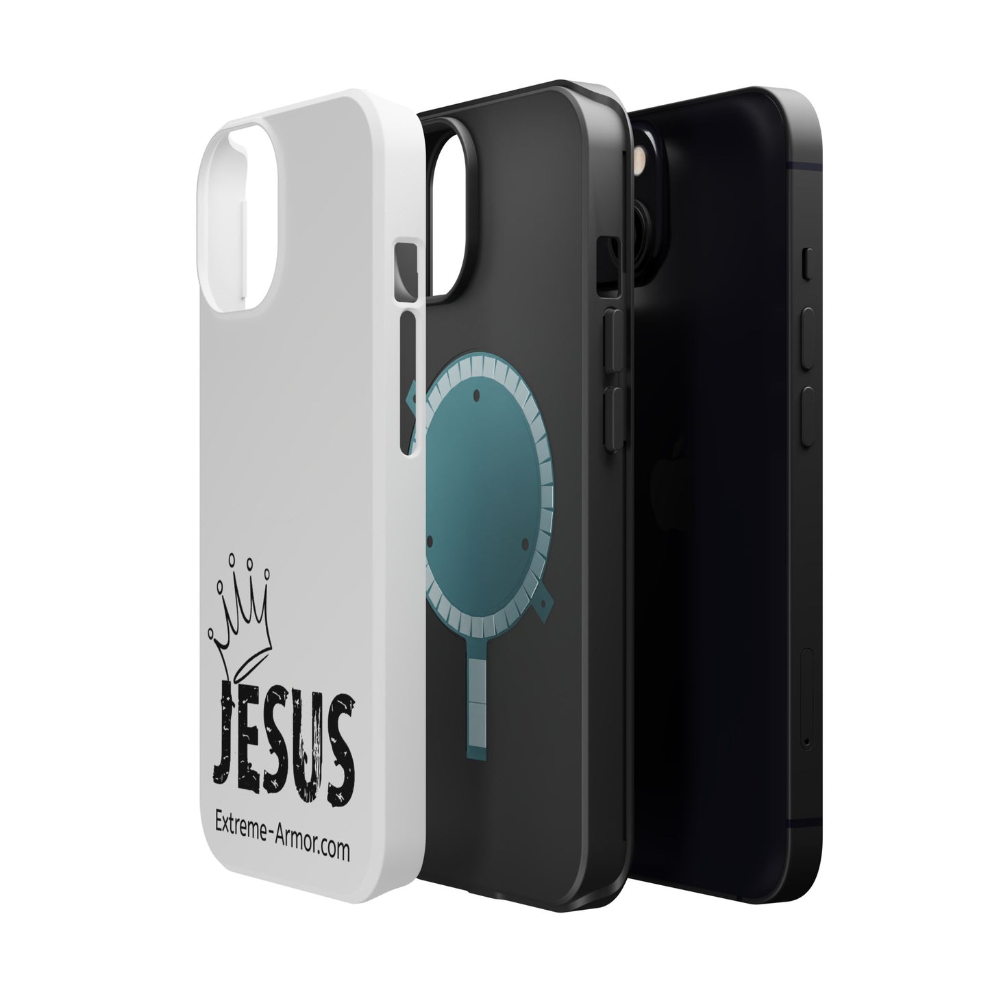 I-phone Magnetic Case (King Jesus) White