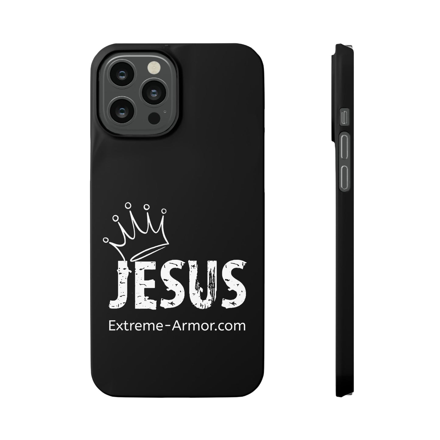 King Jesus Black Slim phone Cases